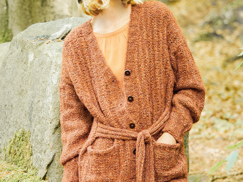 Weite Jacke im Reliefmuster