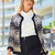 Jacke mit Jaquardmuster in Schwarz, Weiß und Beige