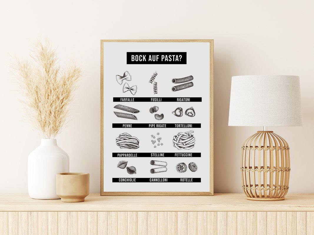 Poster BOCK AUF NUDELN? Küche Poster Pasta Wandbild