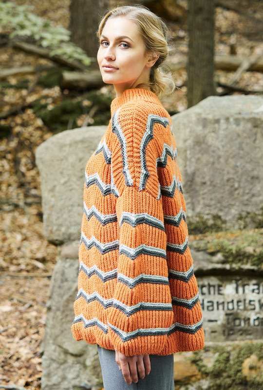 Oversizepulli mit Patentzacken in Streifen - Bild 4