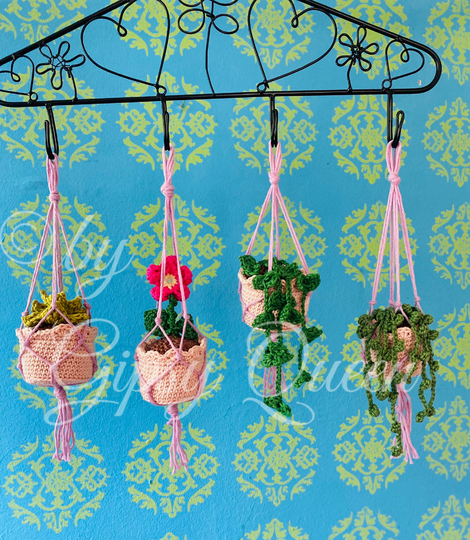 Häkelanleitung Mini Blumenampel