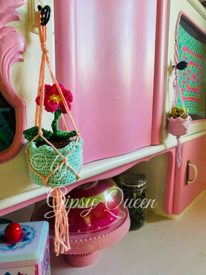 Häkelanleitung Mini Blumenampel