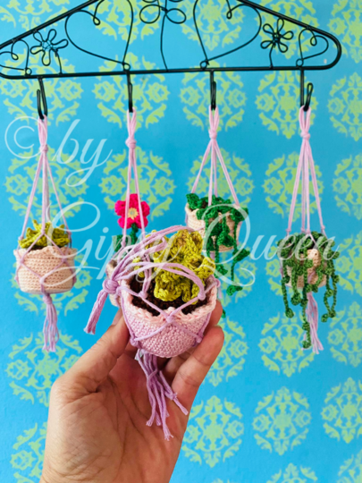 Häkelanleitung Mini Blumenampel