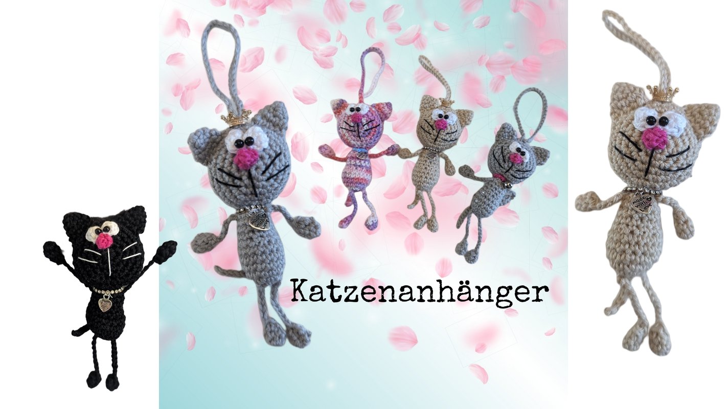 Katzen Anhänger häkeln