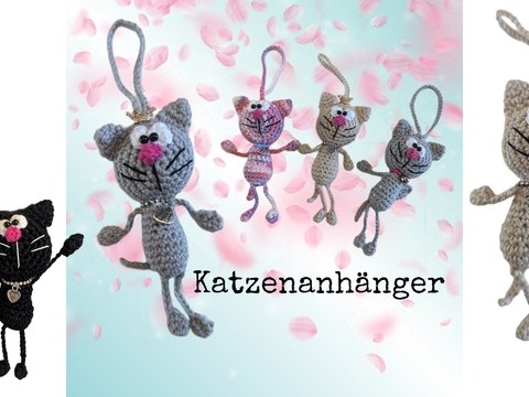 Katzen Anhänger häkeln