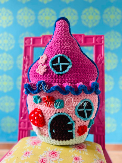 Häkelanleitung Feenhaus Kissen