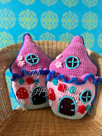 Häkelanleitung Feenhaus Kissen