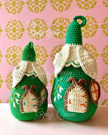 Häkelanleitung Schneeglöckchen Häuschen – Deko & Türstopper – DIY häkeln