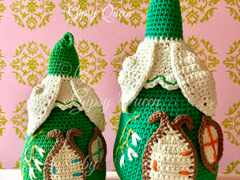 Häkelanleitung Schneeglöckchen Häuschen – Deko & Türstopper – DIY häkeln