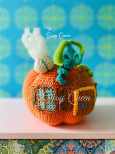 Häkelanleitung Kürbishaus Türstopper