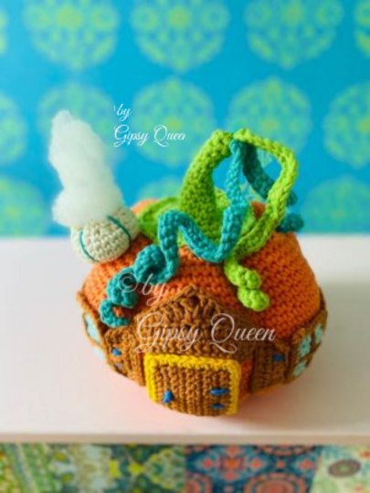 Häkelanleitung Kürbishaus Türstopper