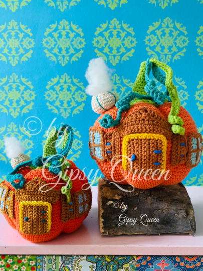 Häkelanleitung Kürbishaus Türstopper
