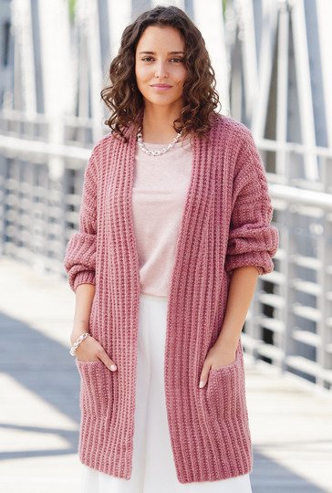 Kurzmantel in Rosenholz