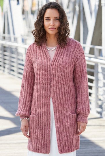 Kurzmantel in Rosenholz