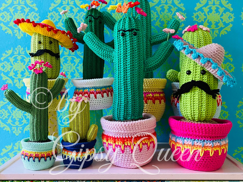 Häkelanleitung Kaktus Karlotta und Karlos Türstopper
