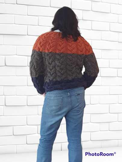 Zopfpulli Trenzas- Strickanleitung für einen Unisex Pullover