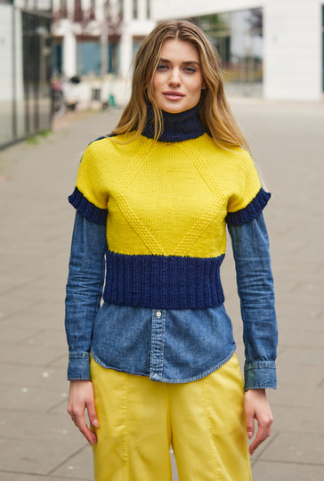 Pullunder in Gelb und Blau