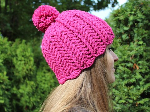 "Winterbeere" Bommelmütze häkeln PDF-Anleitung