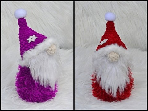 flauschiger einfacher Wichtel Nikolaus Chenille und Fransengarn Weihnachten