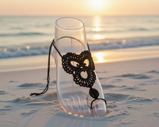 Crochet Barefoot Sandals Pattern – Boho Anklet PDF + Video (English)