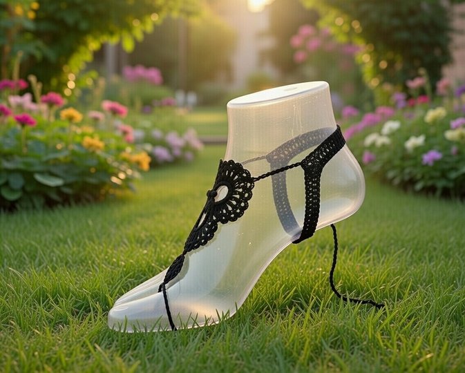 Häkelmuster Barfußsandalen – Boho Fußkettchen PDF + Video (Englisch)