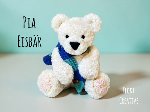 Eisbär Pia, Häkelanleitung, XL Amigurumi, DIY