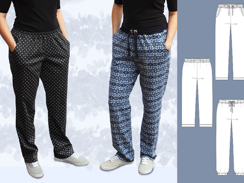 Mira -  jersey pants with elastic waistband and pockets - Joggers Pattern