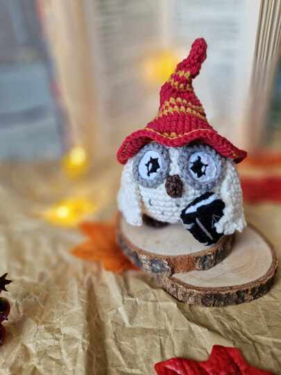 Crochet white snowy owl amigurumi pattern