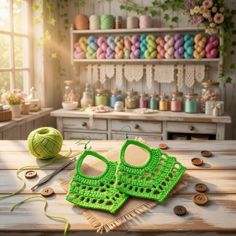 Crochet leaf earrings pattern - Image 11