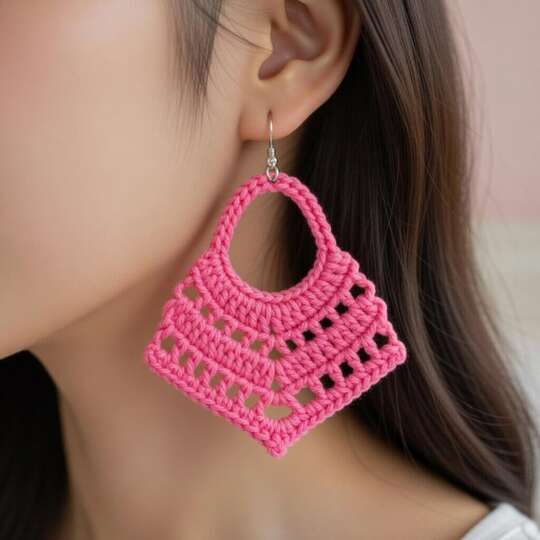 Crochet leaf earrings pattern