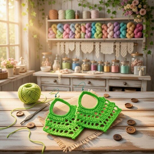 Häkelanleitung für Blatt-Ohrringe