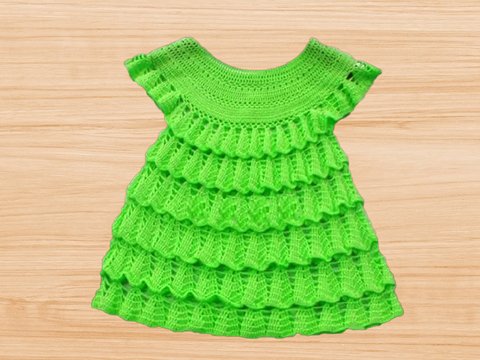 Häkelanleitung Baby Kleid PDF + Video Tutorial nur auf Englisch
