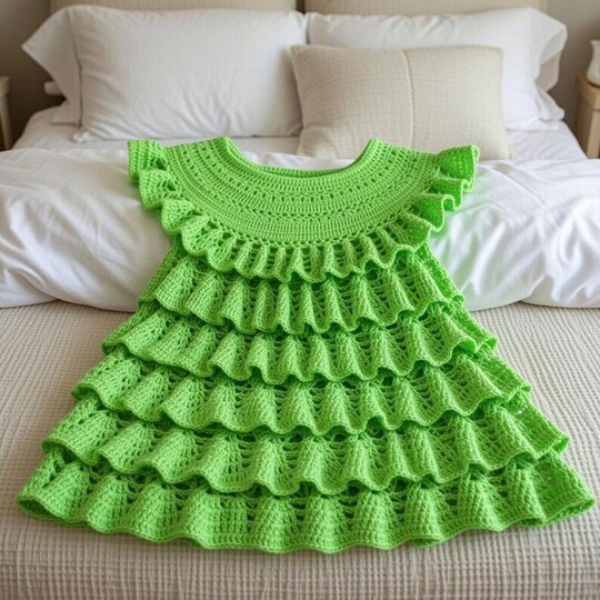 Häkelanleitung Baby Kleid PDF + Video Tutorial nur auf Englisch