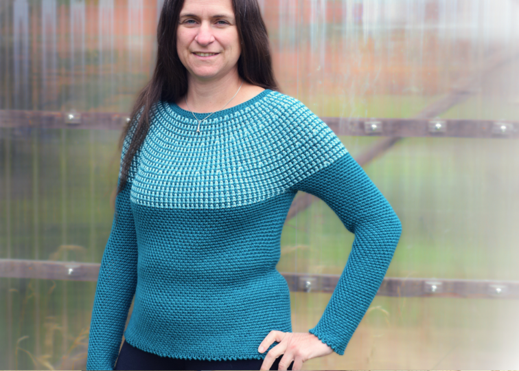 Häkelpullover, nahtlos & von oben nach unten gehäkelt, Größen XS bis 6 XL