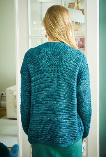 Pulli mit Strukturmuster in Petrol