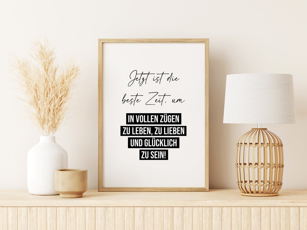 Poster BESTE ZEIT Wohnzimmer Schlafzimmer Vorlage Poster Sprüche - Bild 3