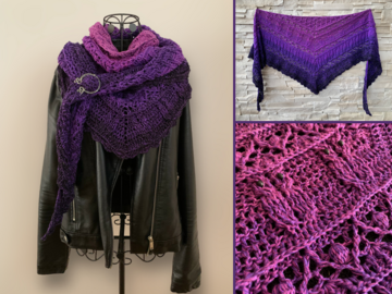 Crochet Pattern Triangular Scarf "Eunomia" with owls