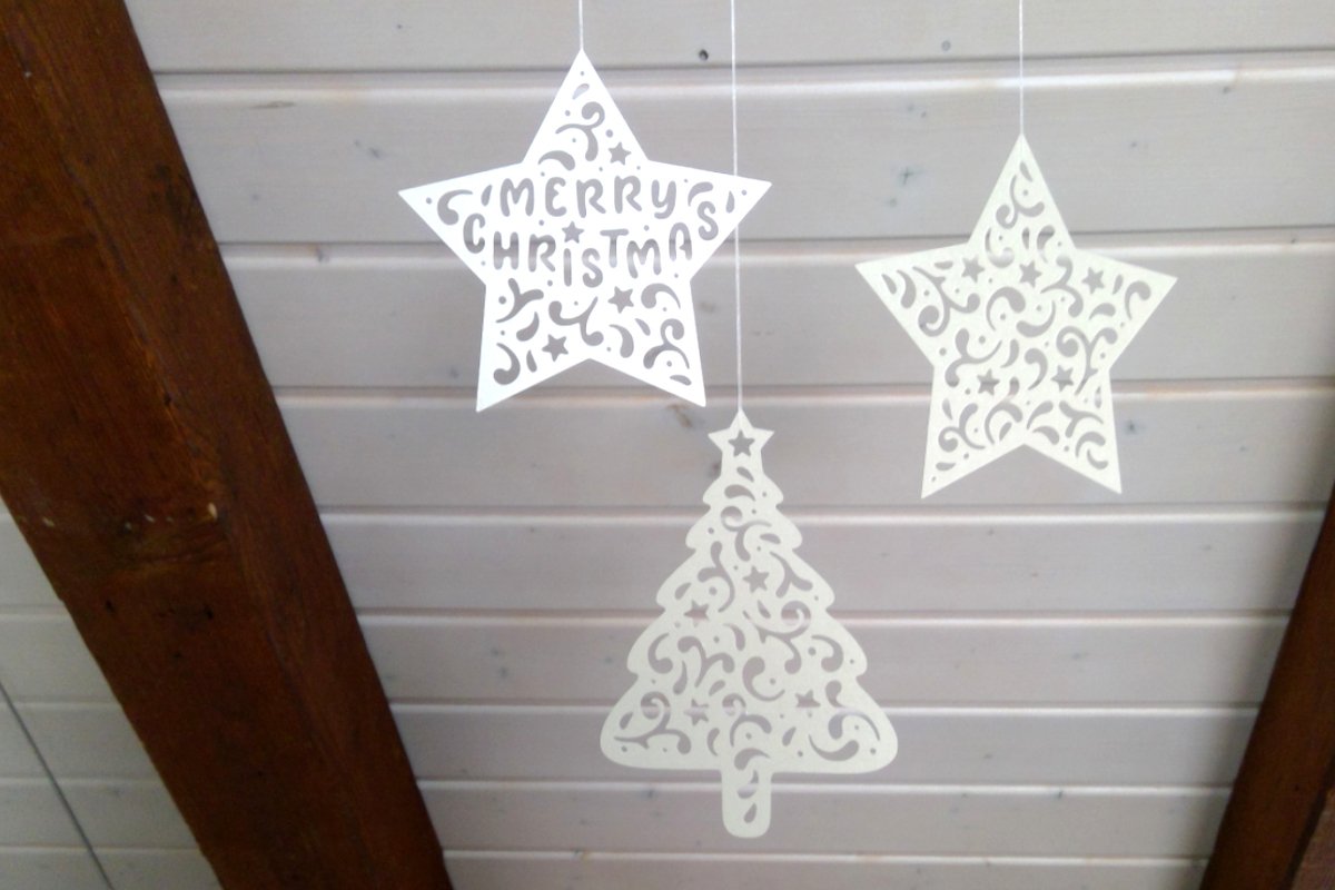 Sterne Tannenbaum Plotterdatei SVG DXF FCM