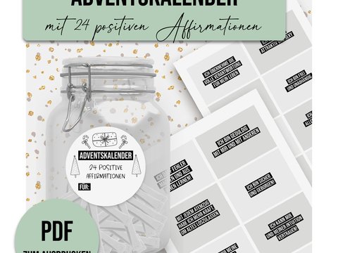 Adventskalender AFFIRMATIONEN Adventskalender zum Ausdrucken digitale Datei