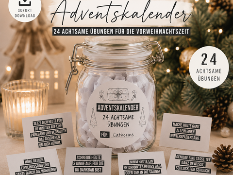 Adventskalender ACHTSAMKEIT Adventskalender zum Ausdrucken digitale Datei D