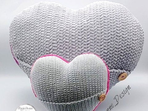 Häkelanleitung "Herzkissen mit Einstecktasche"