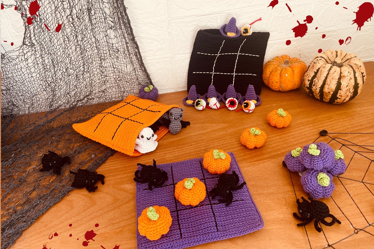 Tic Tac Toe Halloween Häkelanleitung Amigurumi
