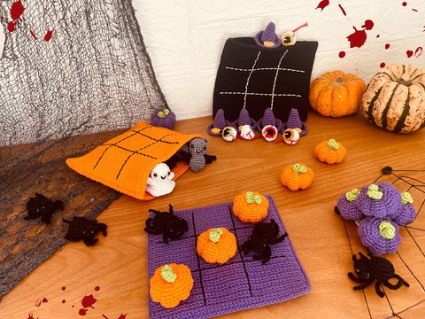 Tic Tac Toe Halloween Häkelanleitung Amigurumi