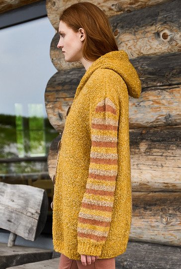 Dreifarbige Jacke in Curry, Beige und Terrakotta