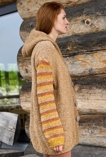 Dreifarbige Jacke in Curry, Beige und Terrakotta