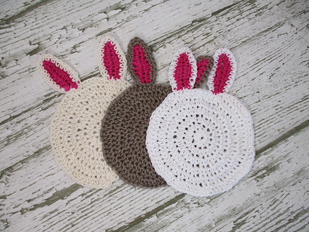 Häkelanleitung Untersetzer Hase