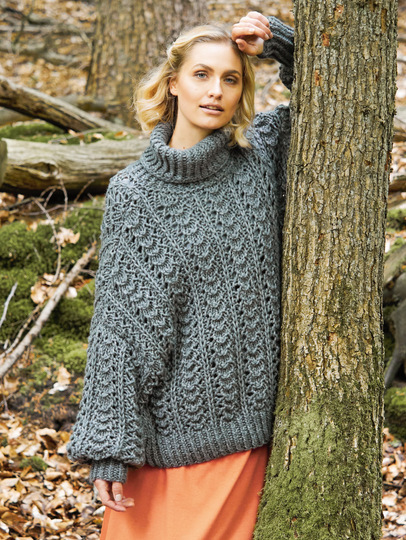 Oversized Pulli in Dunkelgrau