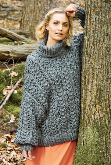 Oversized Pulli in Dunkelgrau