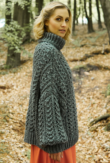 Oversized Pulli in Dunkelgrau