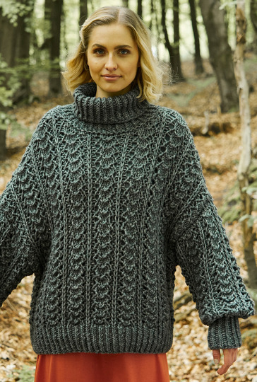 Oversized Pulli in Dunkelgrau